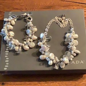 Quartz, Glass Pearl,bracelet and necklace